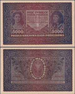 POLSKA, 5000 MAREK POLSKICH 23.8.1919, II Serja E, Parch. 72a