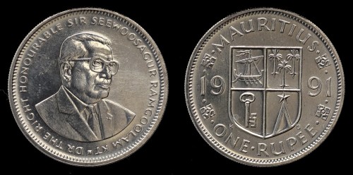 Mauritius 1 Rupie 1991 , KM 55 , 7zł.jpeg