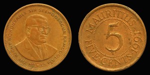 Mauritius, 5 Cents 1991, KM 52