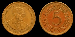 Mauritius, 5 Cents 1987, KM 52