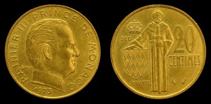 Monako 20 Cents różne roczniki, KM 143