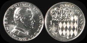Monako, 1/2 Franc 1982, Rainier III, KM 145