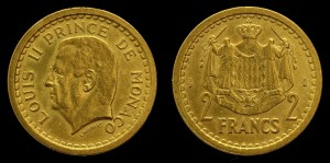 Monako, 2 Francs (1945), KM 121a