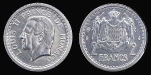 Monako, 2 Francs (1943), KM 121