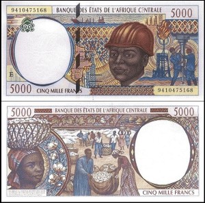 AFRYKA CENTRALNA - U KAMERUN, 5000 FRANCS (19)94 Pick 204Ea