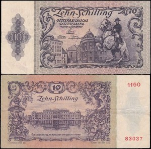 AUSTRIA, 10 SCHILLING 1950 Pick 127