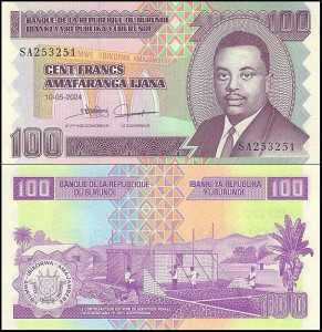 BURUNDI, 100 FRANCS 2024,  Pick 44c