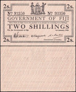 FIDŻI, 2 SHILLINGS 1.1.1942 Pick 50a