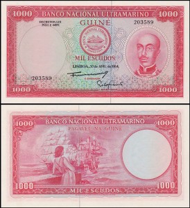 GWINEA PORTUGALSKA, 1000 ESCUDOS 1964 Pick 43a
