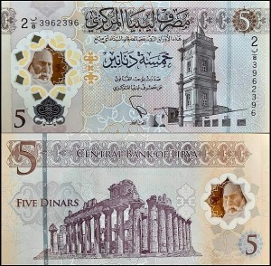 LIBIA, 5 DINARS (2021), plastik, Pick W86(1)