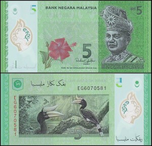 MALEZJA, 5 RINGGIT (2024), plastik, Pick 52d