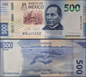 MEKSYK, 500 PESOS 12.III.2025, sygn. Gomez & Pasantes, Pick W141(5)