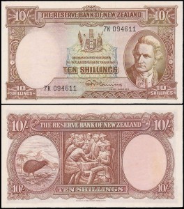 NOWA ZELANDIA, 10 SHILLINGS (1940-1967) Pick 158d
