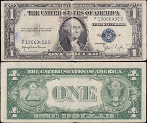STANY ZJEDNOCZONE 1 DOLLAR 1935 D, Silver Certyficate Blue Seal, Pick 416D2
