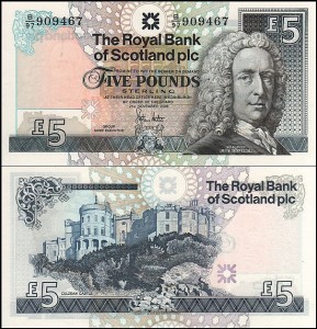 SZKOCJA, THE ROYAL BANK OF SCOTLAND, 5 POUNDS 2008, Pick 352e