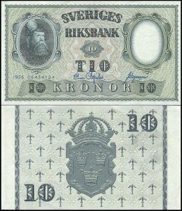 SZWECJA 10 KRONOR 1956 Pick 43d6