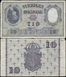 SZWECJA 10 KRONOR 1956 Pick 43d13