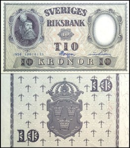 SZWECJA 10 KRONOR 1958, Pick 43f20