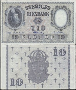 SZWECJA 10 KRONOR 1959 Pick 43g7