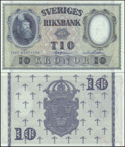 SZWECJA 10 KRONOR 1960 Pick 43h3