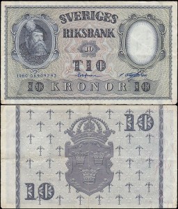SZWECJA 10 KRONOR 1960 Pick 43h5