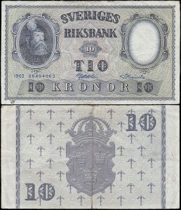 SZWECJA 10 KRONOR 1962 Pick 43i2