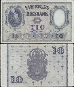 SZWECJA 10 KRONOR 1962 Pick 43i7