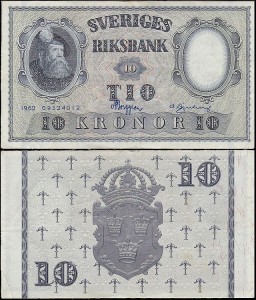 SZWECJA 10 KRONOR 1962 Pick 43i8