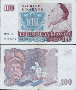 SZWECJA 100 KRONOR 1976 S Pick 54b