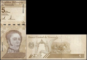 WENEZUELA, 5 BOLIVARES 29.04.2021, Seria A, Pick W115