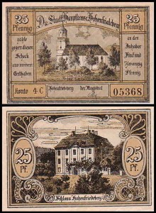 DOBROMIERZ - HOHENFRIEDEBERG 25 FENIGÓW b.r., Pałac / Kościół, konto 4 C