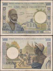 AFRYKA ZACHODNIA - K - SENEGAL	5000 FRANCS br.  Pick 704Ki