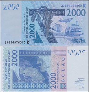 AFRYKA ZACHODNIA - K - SENEGAL	2000 FRANCS	(20)23 Pick 716K
