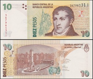 ARGENTYNA, 10 PESOS (2003), seria I, Pick 354a3