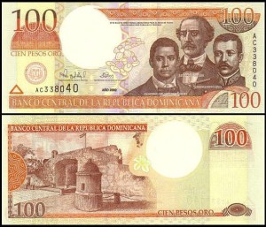 DOMINIKANA, 100 PESOS ORO	2000, Pick 167a