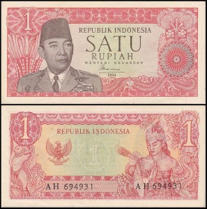 INDONEZJA, 1 RUPIAH 1964 Pick 80b