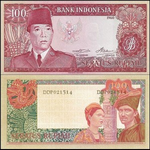 INDONEZJA, 100 RUPIAH 1960 Pick 86a