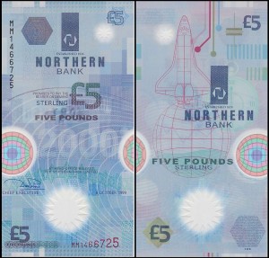 IRLANDIA PÓŁNOCNA - NORTHERN BANK LIMITED 5 POUNDS 08.X.1999 Pick 203a