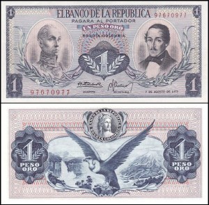 KOLUMBIA, 1 PESO ORO 07.08.1973 Pick 404e