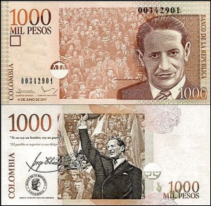 KOLUMBIA, 1000 PESOS 11.06.2011 Pick 456o