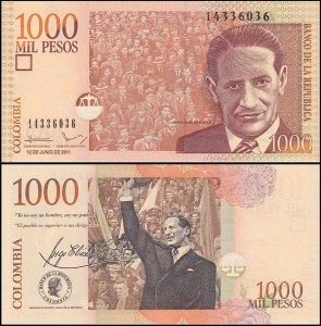 KOLUMBIA, 1000 PESOS 12.06.2011 Pick 456p