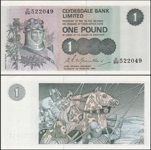 SZKOCJA, CLYDESDALE BANK, 1 POUND 1980 Pick 204c