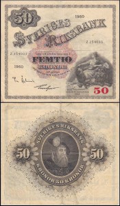 SZWECJA 50 KRONOR 1960 Pick 47b2