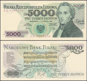 POLSKA, 5000 ZŁOTYCH 1.6.1982, seria CG, Parch. 202b2