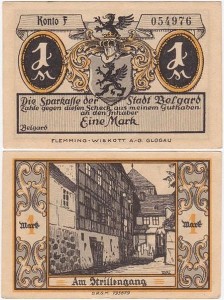 BIAŁOGARD - BELGARD, 1 MARKA br. Przejście, zaułek, Konto F