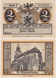 BIAŁOGARD - BELGARD, 2 MARKI b.r., Kościół Mariacki, Konto F