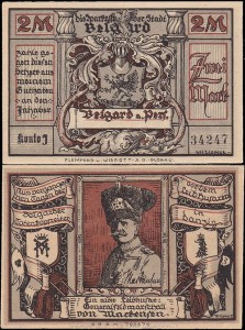 BIAŁOGARD - BELGARD, 2 MARKI b.r., Marszałek Mackensen, Konto J