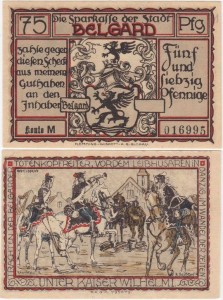 BIAŁOGARD - BELGARD 75 FENIGÓW, Huzarzy Cesarza Wilhelma, Konto M