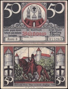BYTÓW - BÜTOW 50 FENIGÓW br., Konto G, Rycerz