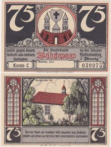 BYTÓW - BÜTOW 75 FENIGÓW br., Konto C, Kościół kamienny z 1490